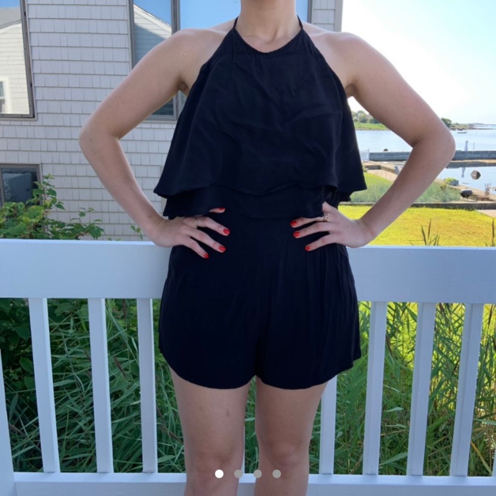 Black ASTR halter neck romper, Size L